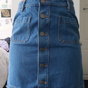 LOFT Button Up Denim Skirt NWOT